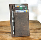 Mens Slim Leather Card Holder Rfid Blocking Wallet Minimalist Id   Cash Pockets