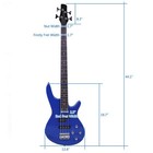 Glarry Blue 4 Strings Electric Ib Bass Guitar Basswood Maple Neck