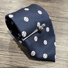 Baseball Sports Tie And Matching Tie Bar Set For Men Fancy Gift Necktie Tie Clip