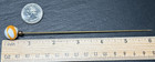 Antique White   Orange Glass Sphere 6  Hatpin Hat Pin H950