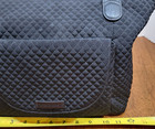 Vera Bradley Black Quilted Shoulder Purse Leather Handles Pink Floral Lining 