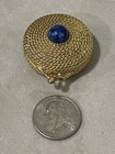 Estee Lauder Vintage Gold Rope Coil Blue Stone Perfume Solid Compact Rare