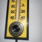Vintage Springfield  Instrument Co Yellow Wall Hanging Thermometer 