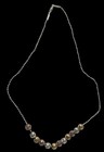 Vintage Milor Italy 925 Multi-tone Beads On Ball Chain Link Necklace 18   