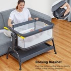 Babybond Baby Bassinet  Bedside Crib Sleeper  Infant   Toddler Cradle Grey