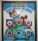 Framed    coins From Around The World    Poster W Coins Post Super Golden Crisp 1989
