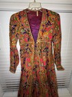 Vtg Handmade 60s Psychedelic Hawaiian Festival Hostess Maxi Dress Paisley M l