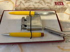 Vintage Yellow Tuckersharpe Pen Pencil   Lighter Set Mid Century New Old Stock