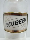 P Cubeba Antique Reverse Glass Label Apothecary Drug Store Medicine Jar Bottle