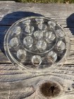 Lot Of 3 Vintage Clear Glass Flower Frogs  16 Hole X 5     11 H X 3 5     9 H X 3   