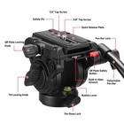 Video Tripod Fluid Head With Quick Release Plate  Lightweight Heavy Duty Comp   