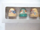 Lot Of 6 Vintage 1980 s Anri Collectible Wooden Sewing Thimbles Italy