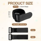 10pcs  Reusable Cinch Straps 1 x6  Hook And Loop Cable Securing Straps Black