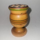 Antique Ukrainian Wooden Pencil Holder Folk Art Desk Decor
