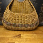 Vintage Woven Wicker Large Hanging Wall Basket 