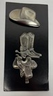 Vintage Western Button Covers Cowboy Hat boots saddle Set Of 3 New
