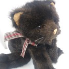 Ty Classic Purrecious Black Brown Kitty Cat 9  Floppy Stuffed Plush 2002 New