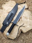 Commando Handcrafted Fixed Blade Outdoor Knife With Sheath   Survival Style Bowi