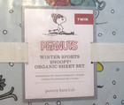 Pottery Barn Winter Sports Peanuts Snoopy Ski Organic Sheet Set Twin