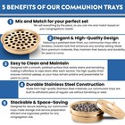  cup Tray Gold Premium Communion Trays For Churches   Stainless Steel Communi   