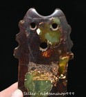 5  Old Chinese Liangzhu Culture Jade Carved 3 Hole Yu Bi Statue Pendant
