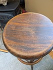 Antique Industrial Cast Iron   Wood Locking Constant Swivel Adjustable Stool