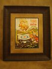 Vintage Texas Longhorns Football Poster  Framed  u of Texas Vs Houston  Sep 1968
