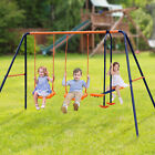 Outdoor Kids Swing Set W 2 Seats   1 Glide Swing Set For Backyard 440lb Capacity