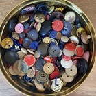Vintage Tin Full Of Vintage Buttons Unsorted