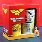 Wonder Woman Plastic Travel 15oz   Ceramic Mug 11oz 2-pack Dc Comics Unopened