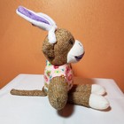 Dan Dee Sock Monkey Purple Bunny Ears Pink Floral Shirt Stuffed Animal New