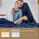 Bedsure Gentlesoft Sherpa Fleece Throw Blanket For Couch   Navy  50x60 Inches