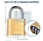 Combination Lock  4 Digit Heavy Duty Padlock Metal Outdoor  Weatherproof Alloy L
