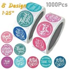 2 Roll Of 1000 Pcs 1  Assorted Floral Thank You Stickers Round Sealing Labels Us