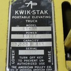 Kwik Stak 15-56 12v Portable Elevating Pallet Straddle Lift 54  Height 44  Forks