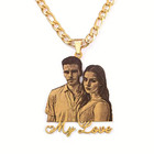 Custom Photo Name Necklace Pendant Stainless Steel Jewelry Family Gold Silver