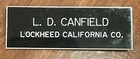 Lockheed California Co  Black Plastic Name Badge Pinback 3    X 1    Not Researched