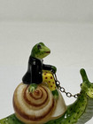 Vintage Rochard Limoges Frog Riding Snail Enamel Trinket Box Excellent Condition