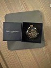 Tommy Hilfiger 1791894 Harley Black Dial   Black Leather Chronograph Mens Watch