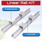2x Sbr16 300-3000mm Linear Silde Rail Guide Shaft 4x Sbr16uu Bearing Blocks Set