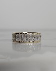 3 00ct Cushion Cut Lab Grown Diamond Eternity Wedding Band Solid 14k Yellow Gold