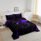 Kids Purple Black Ombre Comforter Set Queen Size  Dragon Bedding Set Chinese Dra