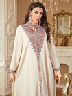 Muslim Women Kaftan Long Dress Ethnic Embroidery Dubai Abaya Islamic Party Gown