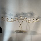 Vintage Menorah Silver Tone 9 Light Non Magnetic Dirty Read Description