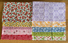 Set Of 10 Japanese Tenugui Towels Cotton Cloth Fabrics Floral Pattern