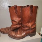 Vntg Distressed Rounded Toe Campus Boot 9 5  Approximately-measurements Given