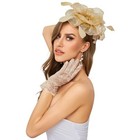 Fascinator Hat Veil Feather Fascinator Tea Party Bridal E-gold Hat glove