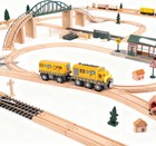 Battery Powered Train For Wooden Tracks  Powerful Engine Locomotive Train Compat