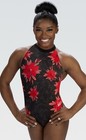 New Simone Biles Gk Elite Leotard Gymnastics Flower Bling Flower Red Tank Sz  As