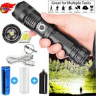 99000000lm High Power 5-modes Zoom Flashlight Rechargeable Police Security Torch
